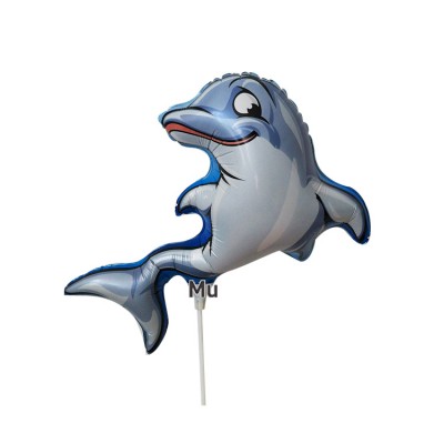 Customized Animal Dolphin Shaped Balloon with Cup Stick