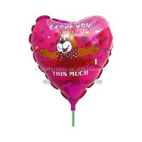 Promotional Toy rose gold foil balloon with Plastic Cup Stick