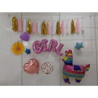 Girl Theme Birthday Party Decorations Supplies Foil Balloon Set