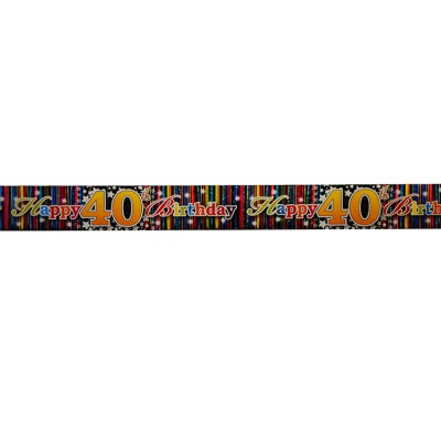 40th Birthday Party Supplies Happy Birthday Laser Foil Banner